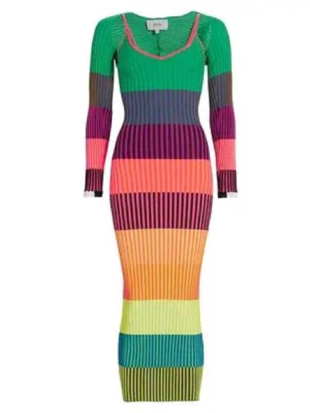 Christopher John Rogers: Two-piece Colorblock Rib-knit Tank Dress & Bolero set